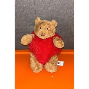 Jellycat Bartholomew Bear Heartthrob Plush Brown  Bear with Red Heart BARL2HE